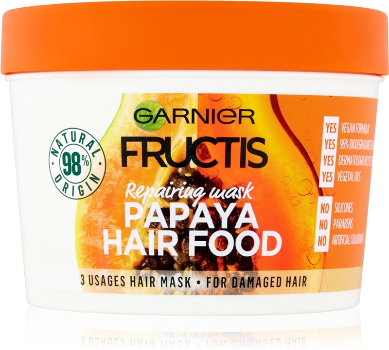 Naprawcza maska do włosów zniszczonych Papaja - Garnier Fructis Papaya Hair Food Mask — Zdjęcie N1