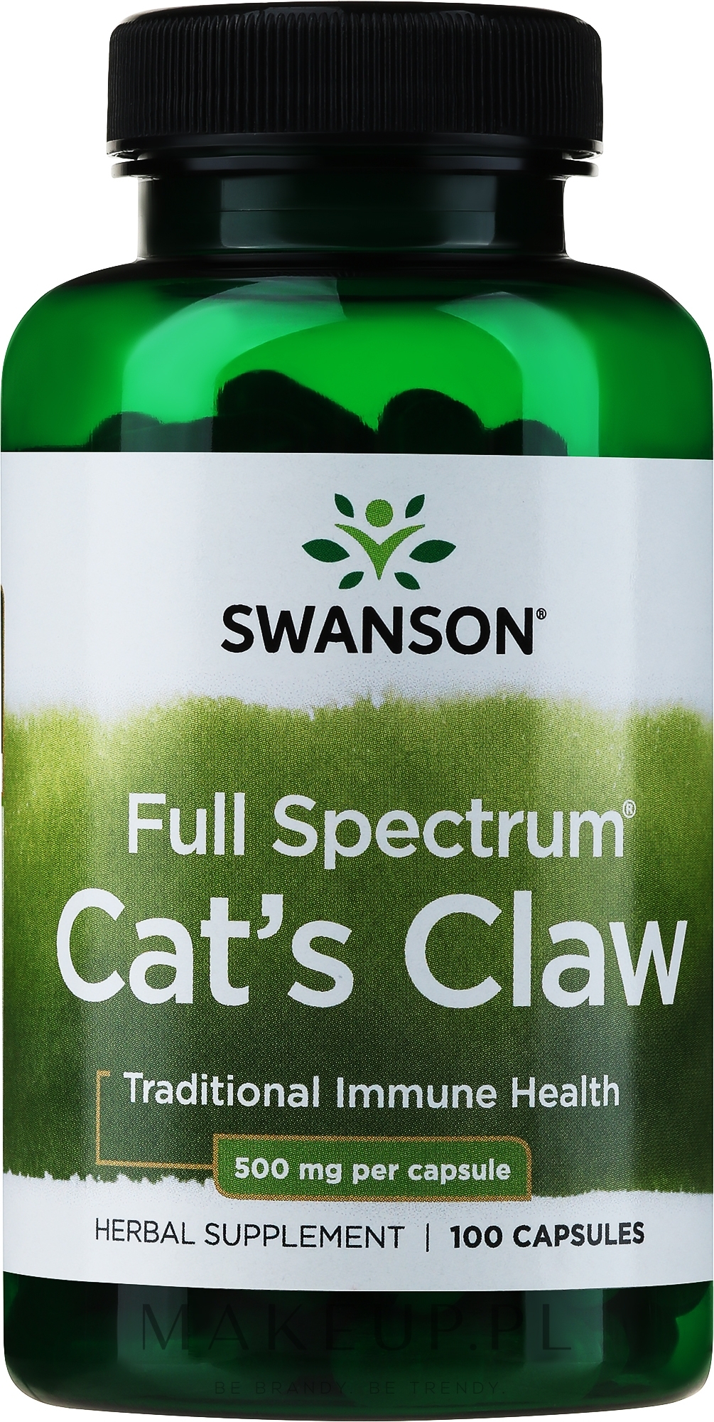 Suplement diety Ekstrakt z kociego pazura, 500 mg - Swanson Cat's Claw — Zdjęcie 100 szt.