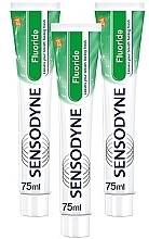 PRZECENA! Zestaw past do mycia zębów wrażliwych - Sensodyne Fluoride (toothpaste 3 x 75 ml) * — Zdjęcie N2