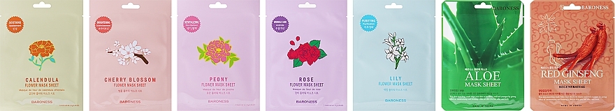Zestaw masek w płachcie, 7 produktów - Beauadd Baroness 7 Days Beauty Gift Box (f/mask/7x21g) — Zdjęcie N2
