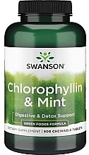 Chlorofil i mięta pieprzowa w tabletkach do żucia - Swanson Chlorophyllin and Mint — Zdjęcie N1