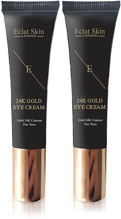 Zestaw - Eclat Skin London 24k Gold Eye Cream Kit (eye/cr/2x15ml) — Zdjęcie N1