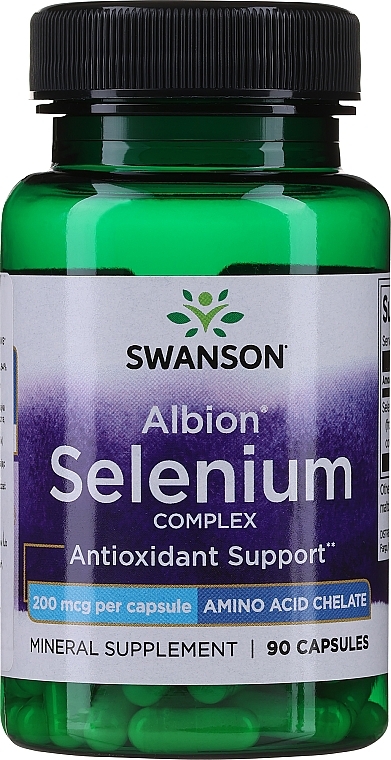 Suplement diety Kompleks selenu, 200 mcg, 90 kapsułek - Swanson Selenium Complex  — Zdjęcie N1