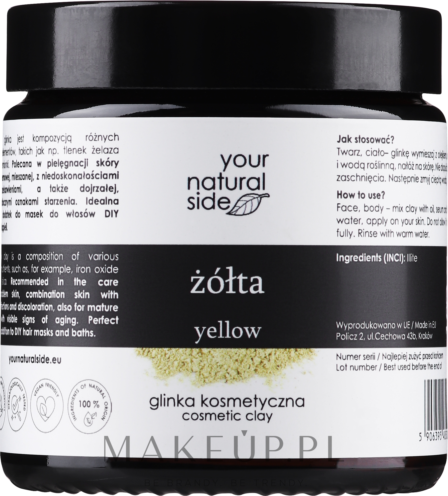 100% naturalna glinka żółta - Your Natural Side Natural Clays Glinka  — Zdjęcie 100 g