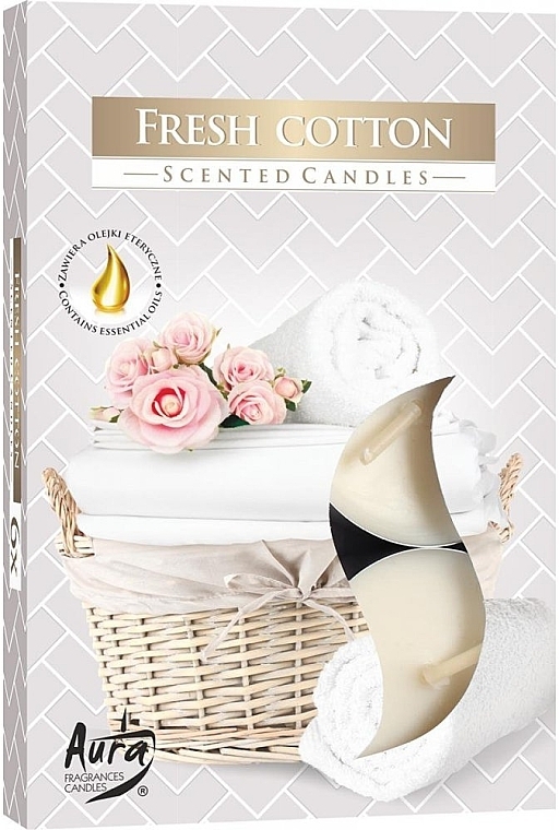 Zestaw podgrzewaczy Świeża bawełna - Bispol Fresh Cotton Scented Candles — Zdjęcie N1