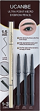 Kup Automatyczna kredka do brwi + wymienne wkłady - Ucanbe Ultra Point Micro Eyebrow Pencil (4x0.2g)