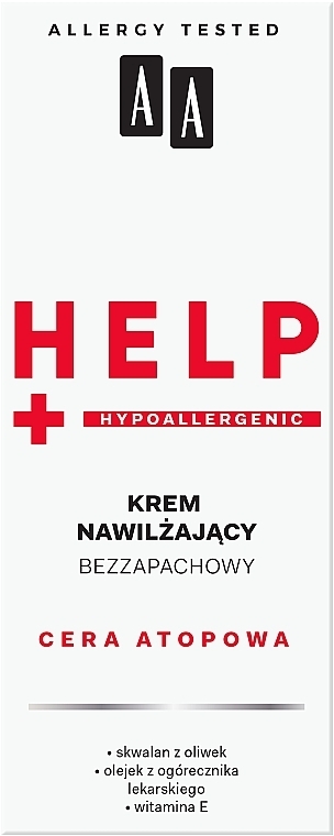 Nawilżający krem bezzapachowy do twarzy - AA Help Cera Atopowa — Zdjęcie N2