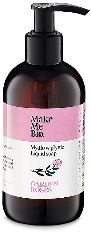 Delikatne mydło w płynie z wodą różaną i olejami - Make Me Bio Garden Roses — фото N1