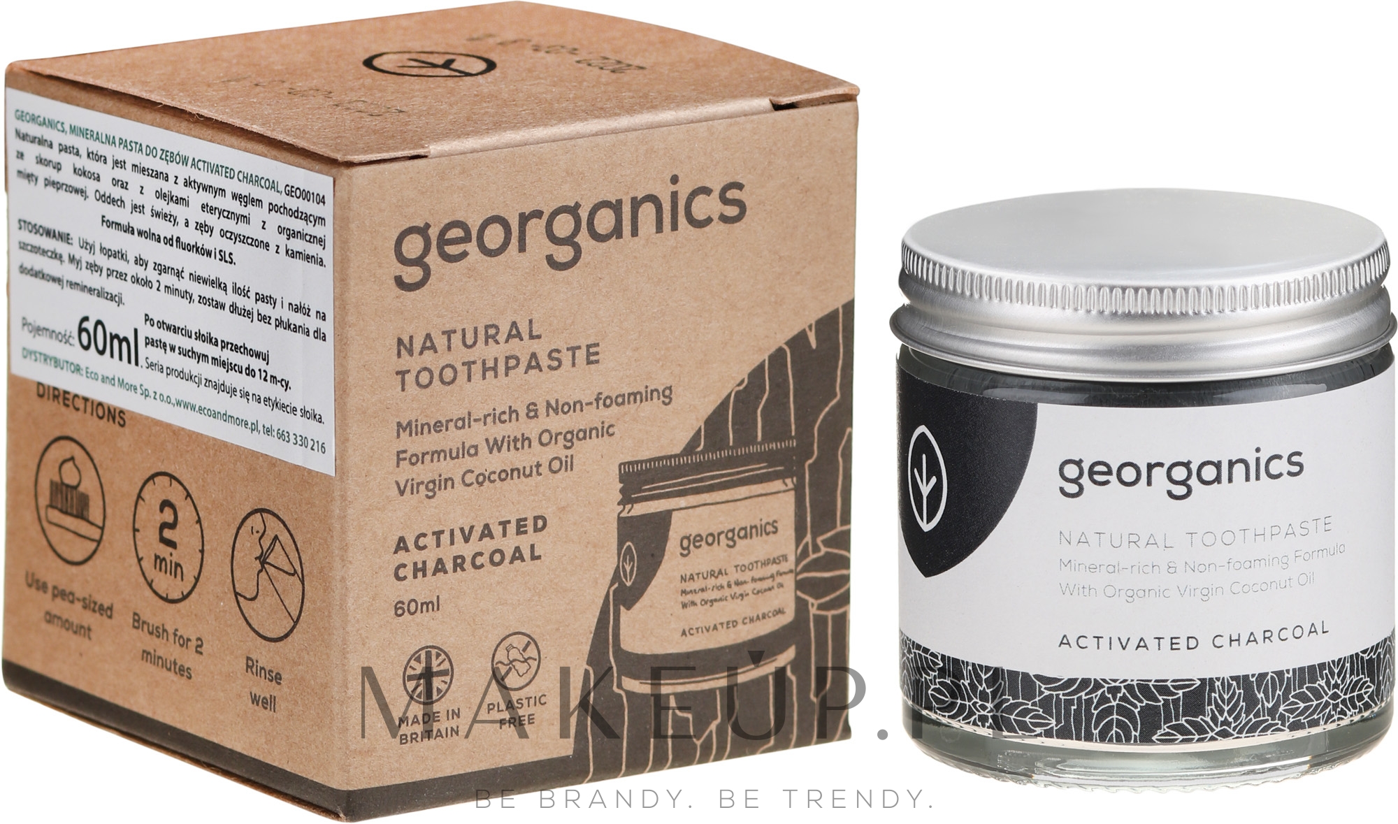 Naturalna pasta do zębów - Georganics Activated Charcoal Natural Toothpaste — Zdjęcie 60 ml