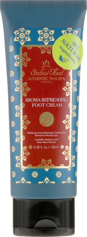 Aromatyczny odświeżający krem do stóp z ekstraktami z wąkroty azjatyckiej i aloesu - Sabai Thai Jasmine Aroma Refreshing Foot Cream — Zdjęcie N1