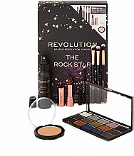 Zestaw kosmetyków do makijażu (eye/palette 16,5 g + highlight 6,5 g + fix/spr 100 ml + lipstick 3,5 g + eye/pen 1,2 g + 3 x brush) - Makeup Revolution The Rock Star  — Zdjęcie N2