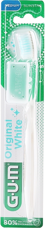 Szczoteczka do zębów, średnia, biała - G.U.M OriginalWhite Toothbrush Medium — Zdjęcie N1