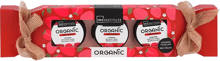 Zestaw - IDC Institute Organic Red Fruit Lip Trio (l/scrub/20ml + l/balm/20ml + l/butter/20ml) — Zdjęcie N1