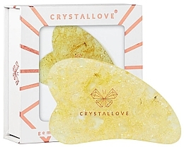 Płytka do masażu twarzy gua sha - Crystallove Lemon Amber Gua Sha — Zdjęcie N2