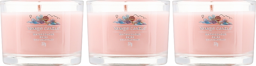 Zestaw - Yankee Candle Watercolour Skies (candle/3x37g) — Zdjęcie N2