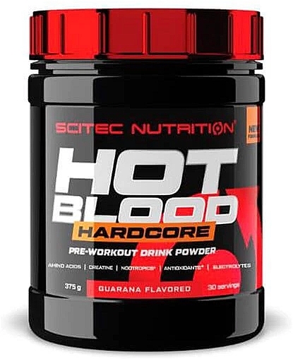 Kompleks przedtreningowy - Scitec Nutrition Hot Blood Hardcore Guarana — Zdjęcie N1