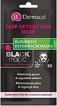 Kup WYPRZEDAŻ Głęboko detoksykująca maska na tkaninie minimalizująca pory i regulująca sebum - Dermacol Black Magic Detox Sheet Mask *