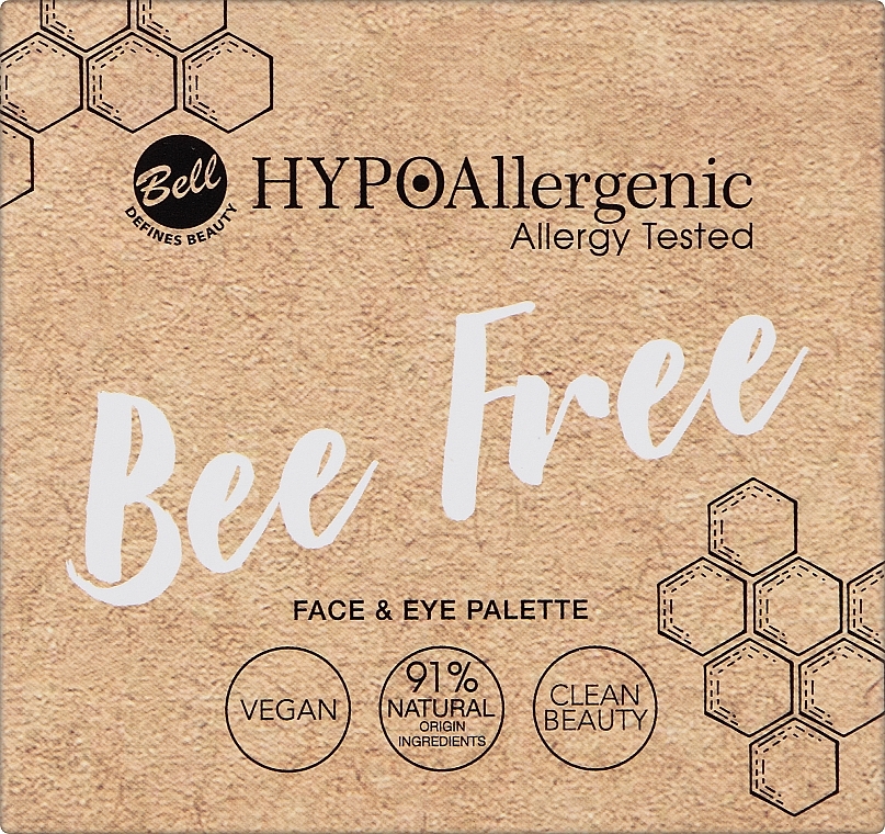 Paleta do twarzy i powiek - Bell Hypoallergenic Bee Free Vegan Face&Eye Palette — Zdjęcie N2