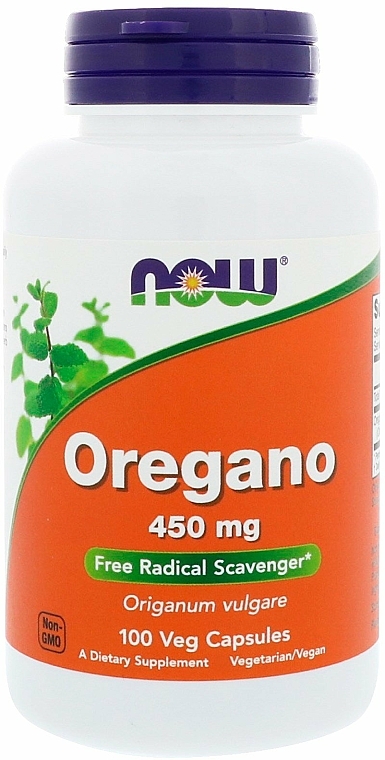 Kapsułki wegetariańskie z oregano 450 mg - Now Foods Oregano — Zdjęcie N1