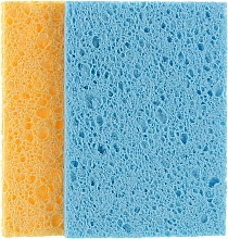 Kup Porowata gąbka do mycia twarzy, PF-26, niebiesko-żółta - Puffic Fashion