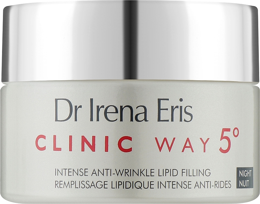 Dermokrem przeciwzmarszczkowy do twarzy i pod oczy na noc - Dr Irena Eris Clinic Way 5° Intense Anti-Wrinkle Lipid Filling Night Cream — Zdjęcie N1