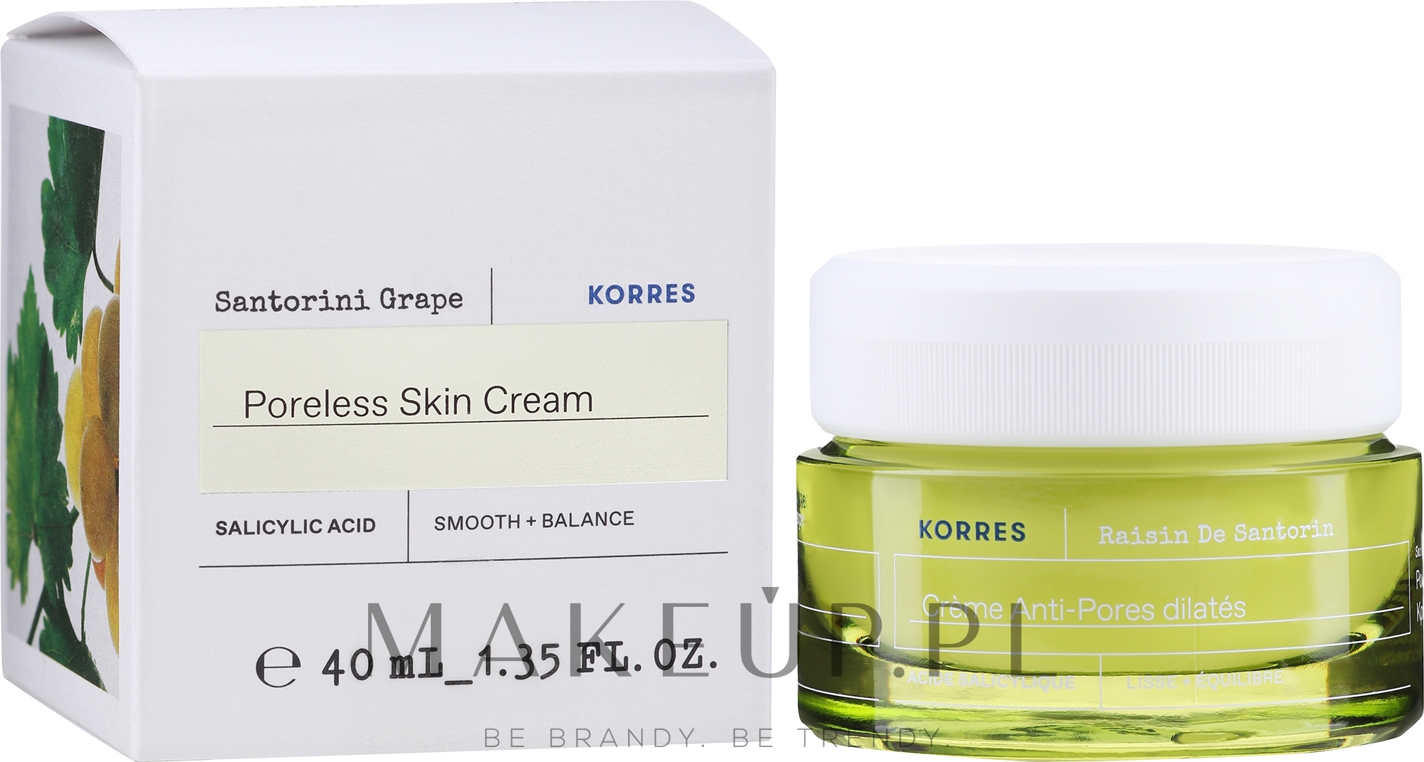 Lekki nawilżający krem-żel do twarzy - Korres Santorini Grape Poreless Skin Cream — Zdjęcie 40 ml