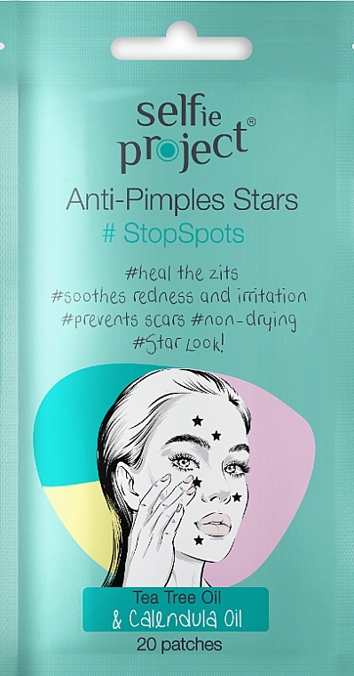 Płatki do twarzy przeciw trądzikowi - Selfie Project Anti-Pimples Stars — Zdjęcie N1