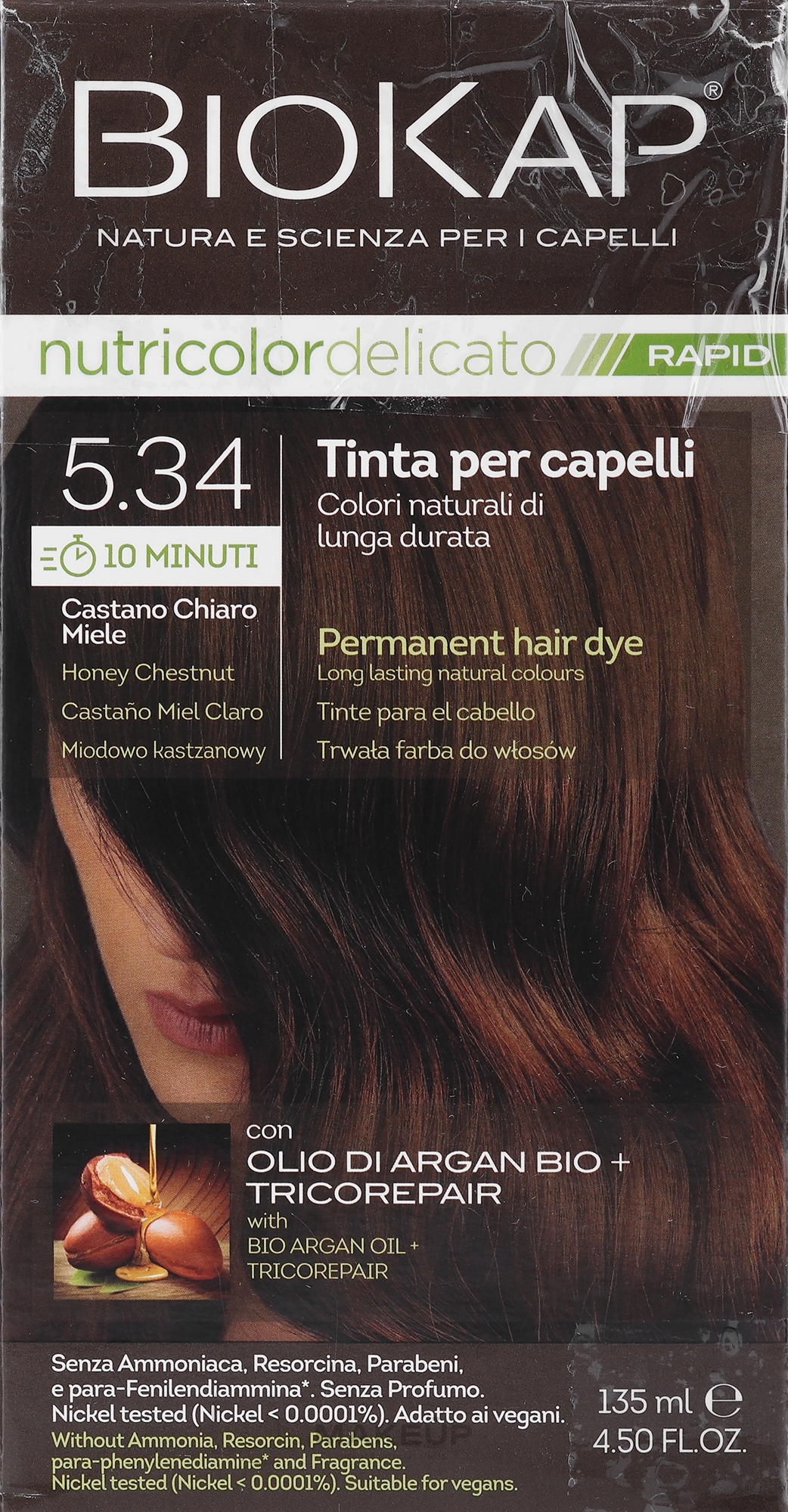 PRZECENA! Farba do włosów - BiosLine Biokap Nutricolor Delicato Rapid * — Zdjęcie 5.34