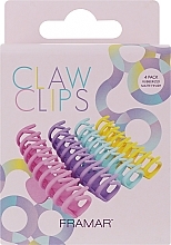 Klipsy do włosów w pastelowych kolorach, 4 szt. - Framar Claw Clips Pastel — Zdjęcie N2