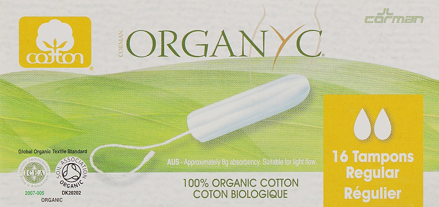 Tampony z bawełny organicznej, 16 szt. - Corman Organyc Digital Regular — Zdjęcie N1