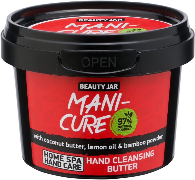 Oczyszczające masło do rąk z masłem kokosowym, olejkiem cytrynowym i pudrem bambusowym - Beauty Jar Mani-Cure Hand Cleansing Butter — Zdjęcie N1