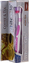 Kup Zestaw wybielający zęby dla miłośników kawy i herbaty, różowy - White Glo Coffee & Tea Drinkers Formula Whitening Toothpaste (toothpaste/100ml + toothbrush)