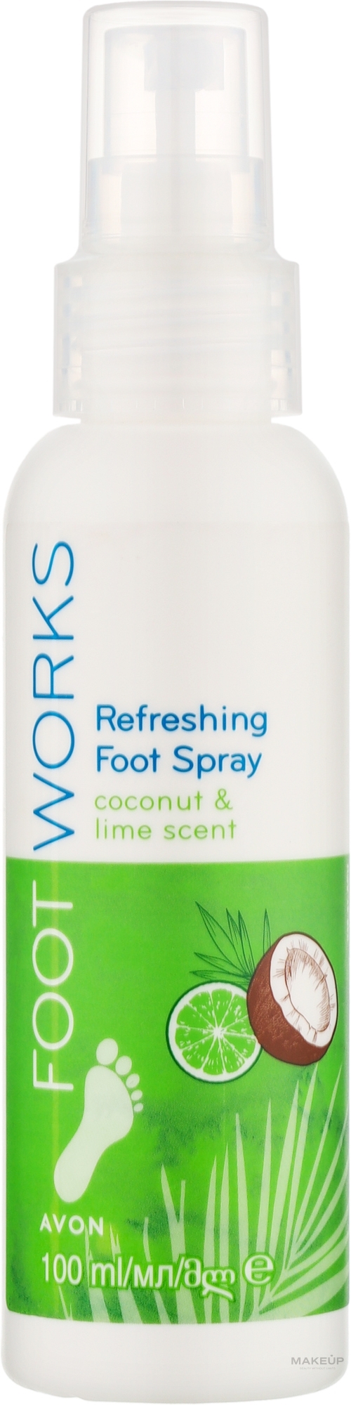 Odświeżający spray do stóp z kokosem i limonką - Avon Foot Works Refreshing Foot Spray — Zdjęcie 100 ml