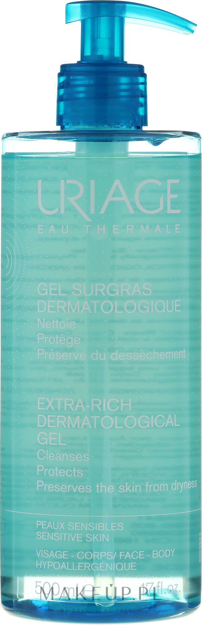 Dermatologiczny żel do mycia twarzy i ciała - Uriage Dermatological Cleanser Gentle Foaming Gel — Zdjęcie 500 ml