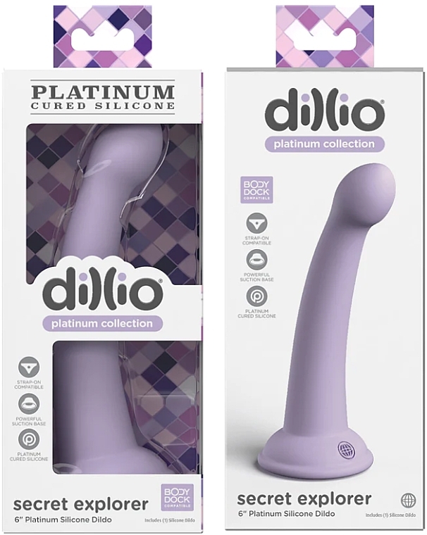 Dildo, fioletowe - PipeDream Dillio Platinum Collection Secret Explorer Purple — Zdjęcie N2