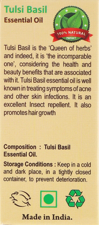 Olejek z bazylii azjatyckiej - Sattva Ayurveda Aromatherapy Tulsi Basil Essential Oil — Zdjęcie N3
