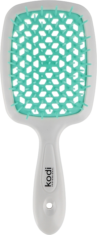 Szczotka do włosów, biała z turkusowymi zębami - Kodi Professional Soft Touch Hairbrush — Zdjęcie N1