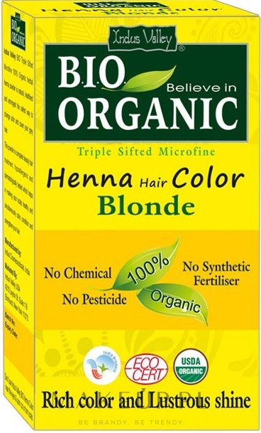 Naturalna farba do włosów na bazie henny - Indus Valley Bio Organic Henna Hair Color — Zdjęcie Blonde