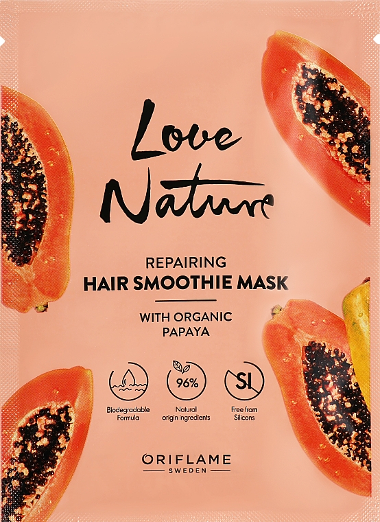 Rewitalizująca maska do włosów z organiczną papają - Oriflame Love Nature Repairing Hair Smoothie Mask With Organic Papaya — Zdjęcie N1