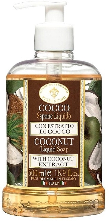 Mydło w płynie Kokos - Saponificio Artigianale Fiorentino Coconut Liquid Soap — Zdjęcie N1