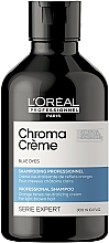 Kup Szampon do włosów jasnobrązowych neutralizujący pomarańczowe tony - L'Oreal Professionnel Serie Expert Chroma Creme Professional Shampoo Blue Dyes