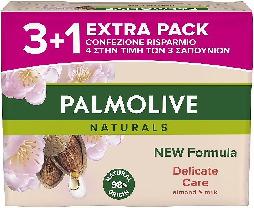 Mydło w kostce Mleko migdałowe 3+1 - Palmolive Naturals Delicate Care with Almond Milk Soap — Zdjęcie N5