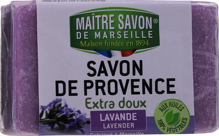 Mydło w kostce do rąk Lawenda - Maitre Savon De Marseille Savon De Provence Lavender Soap Bar — Zdjęcie N1