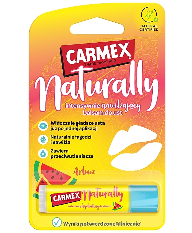 Balsam do ust Arbuz - Carmex Naturally Lip Balm Watermelon — Zdjęcie N1