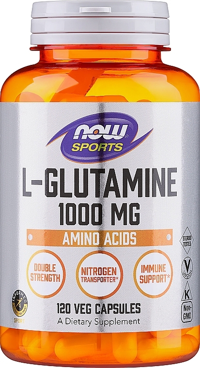 L-glutamina w kapsułkach - Now Foods Sports L-Glutamine — Zdjęcie N1