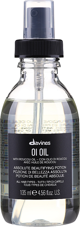 Upiększająca olejkowa kuracja do wszystkich rodzajów włosów - Davines Oi Absolute Beautifying Potion With Roucou Oil