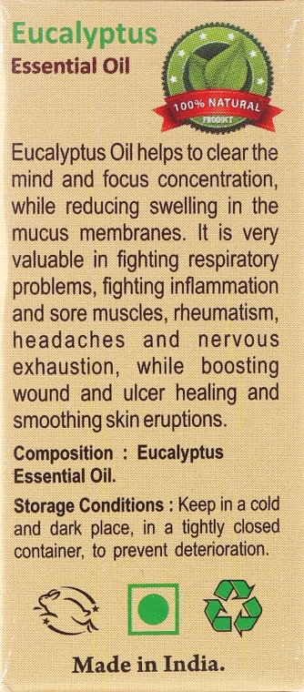 Olejek eukaliptusowy - Sattva Ayurveda Aromatherapy Eucalyptus Essential Oil — Zdjęcie N3