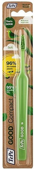 Ekologiczna szczoteczka do zębów dla dzieci, zielona - TePe TePe Good Compact Soft — Zdjęcie N1
