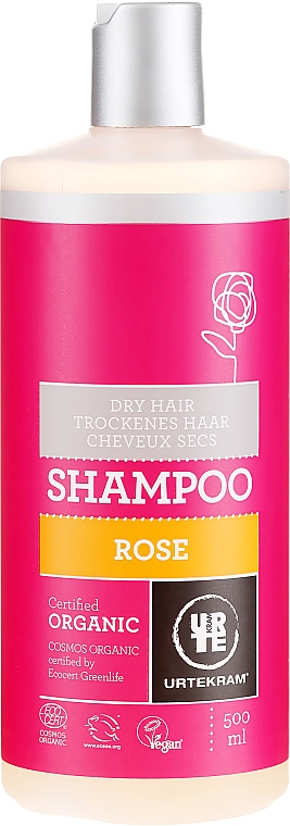 Organiczny szampon do włosów suchych Róża - Urtekram Rose Dry Hair Shampoo — Zdjęcie N3