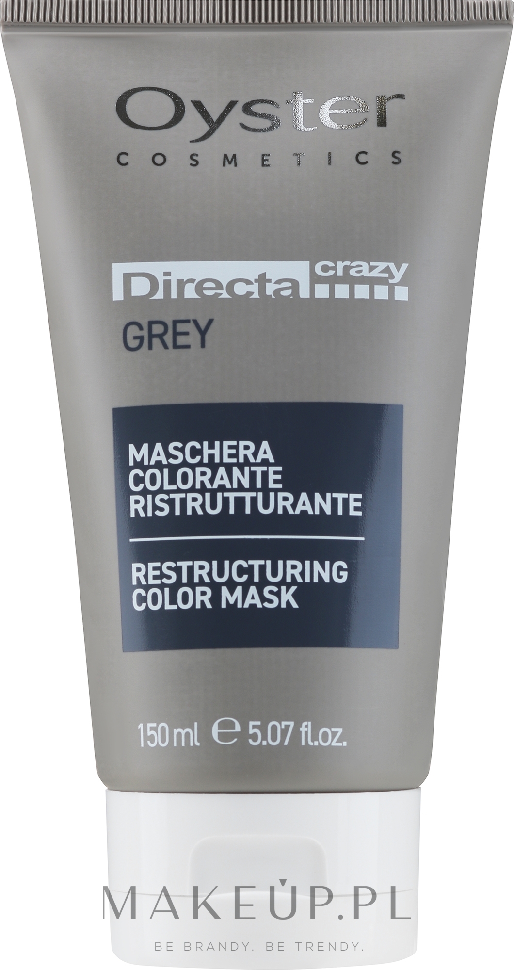 Maska do włosów farbowanych - Oyster Cosmetics Directa Crazy Restructuring Color Mask Grey — Zdjęcie 150 ml